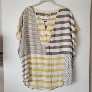 Anthropologie Multi Stripe Blouse